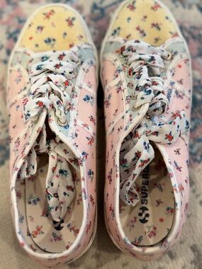 Superga Floral Pastel Pink Blue Yellow Sneakers